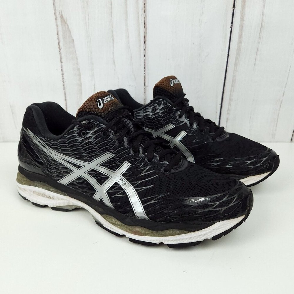Asics Mens Gel Nimbus 18 T600N Black Running Shoes Sneakers Size 10.5